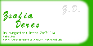 zsofia deres business card